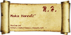 Maka Hannó névjegykártya